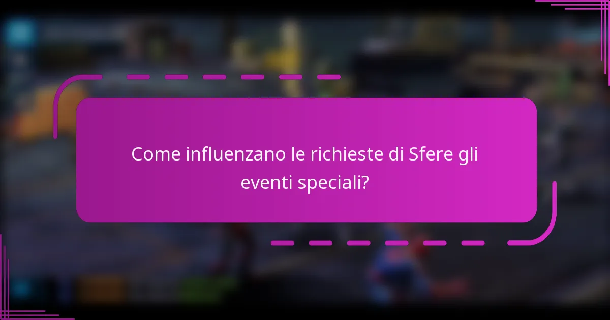 Come influenzano le richieste di Sfere gli eventi speciali?