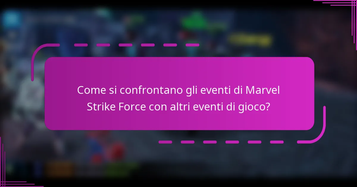 Come si confrontano gli eventi di Marvel Strike Force con altri eventi di gioco?