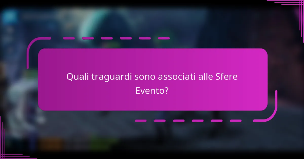 Quali traguardi sono associati alle Sfere Evento?
